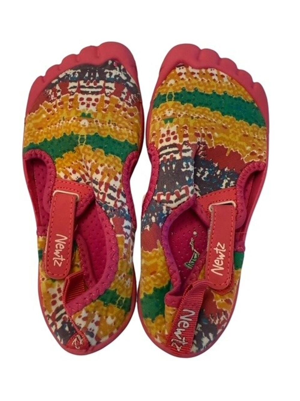 Newtz Shoes Girls Size 11/12 Multicolor Five Toe Water Aqua Beach Pool Barefoot